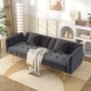 2-Sitzer Schlafsofa 215 x 81,5 x 41 cm aus Velours mit verstellbarer Rückenlehne Bild 2