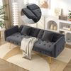 2-Sitzer Schlafsofa 215 x 81,5 x 41 cm aus Velours mit verstellbarer Rückenlehne Bild 3