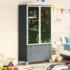 vidaXL Kreidetafel Kleiderschrank ROROS Grau und Weiß 90 x 45 x 180 cm 42003037 Bild 4