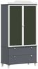 vidaXL Kreidetafel Kleiderschrank ROROS Grau und Weiß 90 x 45 x 180 cm 42003037 Bild 2