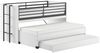 Halbhohes Bett SAM 90 x 200 cm Eiche Melamin Dekor Weiß Schwarz Bild 5