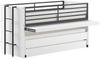 Halbhohes Bett SAM 90 x 200 cm Eiche Melamin Dekor Weiß Schwarz Bild 3