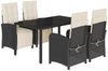 vidaXL 5-tlg. Garten-Essgruppe mit Kissen Schwarz Poly Rattan 3212452 Bild 2