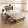 Furnishings Home Polsterbett LED Doppelbett Stauraumbett mit Kopfteil und 4 Schubladen (Leinenmaterial Polsterbett mit RGB Beleuchtung), mit Lattenrost und Ladefunktion, mit Komforthöhe, Leises Design Bett Bild 3