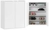 mokebo Schuhschrank Schuhschrank 'Der Concierge' (74x95 cm, mit 2 Türen und 4 Einlegeböden) Schuhregal, Flurschrank oder Sideboard aus Holz in Weiß Bild 5