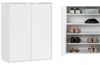 mokebo Schuhschrank Schuhschrank 'Der Concierge' (74x95 cm, mit 2 Türen und 4 Einlegeböden) Schuhregal, Flurschrank oder Sideboard aus Holz in Weiß Bild 4