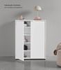 mokebo Schuhschrank Schuhschrank 'Der Concierge' (74x95 cm, mit 2 Türen und 4 Einlegeböden) Schuhregal, Flurschrank oder Sideboard aus Holz in Weiß Bild 3
