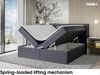 MEBLINI Boxspringbett ASPIN 120x200 cm mit Bettkasten und LED - H3/Dunkelgrau Kunstleder Polsterbett - Doppelbett mit Topper & Taschenfederkern-Matratze Bild 3