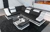 Stoff Ecksofa Bianchi L Form - Mikrofaserstoff - dunkelgrau-weiß - Links Bild 3