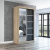 Schwebetürenschrank GAP 2-türig Schrank 120 cm (mit Spiegel) Farbe: Sonoma , schwarz Bild 2
