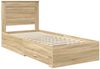 vidaXL Bettrahmen Sonoma Eiche und Silber 75 x 190 cm Holzwerkstoff 3410375 Bild 4