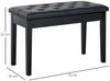 HOMCOM Klavierbank traditionellen Flurbank im Landhausstil kosmetischer Hocker Stauraum (Hocker, 1-St, Klavierhocker), Gummiholz Kunstleder Schwarz 76 x 36 x 50 cm Bild 3