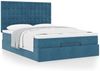 vidaXL Ottoman-Bett mit Matratzen Dunkelblau 140x200 cm Samt 3313623 Bild 4