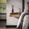 Nachttisch Booka Akazie massiv, modern mit Wellen Design, Natur, 2er-Set, 1 Schublade, 30 cm Bild 2