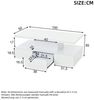 KLAM HOME Couchtisch Moderner Couchtisch mit LED-Beleuchtung (Zweistufiger Wohnzimmertisch mit Schublade), Hochglanz Sofatisch in Weiß mit App-Steuerung Bild 2
