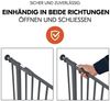 Hauck Türschutzgitter Open N Stop 2 - Dark Grey, Treppenschutzgitter Set mit Verlängerung & 3x Klemmschutz ohne Bohren Bild 3