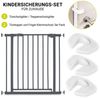 Hauck Türschutzgitter Open N Stop 2 - Dark Grey, Treppenschutzgitter Set mit Verlängerung & 3x Klemmschutz ohne Bohren Bild 2