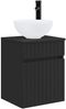 vidaXL Wandmontierte Waschbecken-Vanität Schwarz 39 x 35 x 63 cm 890543 Bild 2