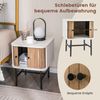 Nachttisch mit Schiebetüren Nachtschrank mit Stauraum 40 x 39 x 49 cm Weiß Bild 5