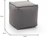 Dmora Aron Pouf, Multifunktionspouf, Relaxsessel aus gepolstertem Stoff, 100 % Made in Italy, 45x45h45 cm, Grau Bild 3