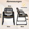 2er Set Gästestühle Ergonomischer Empfangsstuhl mit Metallrahmen & Gepolsterten Armlehnen Schwarz Bild 2