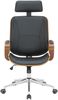 Bürostuhl Chefsessel KINGO - 118x70x70, Walnuss/Schwarz Kunstleder Metall Gestell ergonomische Bürostühle Homeoffice Stuhl mit Rollen Bild 2
