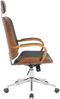 Bürostuhl Chefsessel KINGO - 118x70x70, Walnuss/Schwarz Kunstleder Metall Gestell ergonomische Bürostühle Homeoffice Stuhl mit Rollen Bild 3