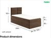 MEBLINI Kinderbett mit Bettkasten MINO 3 90x200 Links – H3/Braun Samt Gepolstert Einzelbett mit Matratze - Polsterbett mit Stauraum - Bett mit Kopfteil – Stauraumbett Bild 5