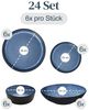 Steingut Geschirrset 6 Pers. Ibiza 24-tlg Hochwertiges Mediterranes TEST SEHR GUT Steingut Geschirr Set - Schüssel- und Teller Set - Tafelservice 6 Personen Geschirrsets Pure Living in Tiefblau Bild 2
