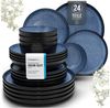Steingut Geschirrset 6 Pers. Ibiza 24-tlg Hochwertiges Mediterranes TEST SEHR GUT Steingut Geschirr Set - Schüssel- und Teller Set - Tafelservice 6 Personen Geschirrsets Pure Living in Tiefblau Bild 5