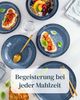 Steingut Geschirrset 6 Pers. Ibiza 24-tlg Hochwertiges Mediterranes TEST SEHR GUT Steingut Geschirr Set - Schüssel- und Teller Set - Tafelservice 6 Personen Geschirrsets Pure Living in Tiefblau Bild 3