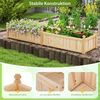 Blumenkasten Hochbeet Holz Pflanzkasten mit Trennwand Entwässerungslöchern & Vliesstofffolie Gartenbeet Pflanzbeet 227 x 59,5 x 40 cm Natur Bild 3