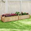 Blumenkasten Hochbeet Holz Pflanzkasten mit Trennwand Entwässerungslöchern & Vliesstofffolie Gartenbeet Pflanzbeet 227 x 59,5 x 40 cm Natur Bild 5