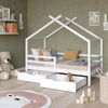 Hausbett Luni Weiß 160 x 80 cm mit Aufbewahrungskästen und Matratze Vitalispa Bild 5