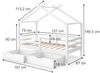 Hausbett Luni Weiß 160 x 80 cm mit Aufbewahrungskästen und Matratze Vitalispa Bild 2
