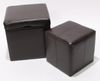 2er Set Hocker Sitzwürfel Sitzhocker Aufbewahrungsbox Onex, Leder + Kunstleder, 45x44x44cm FSC®-zertifiziert ~ braun Bild 2