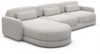 Ecksofa Valencia L Form aus Samtstoff Kurz - Strukturstoff - hellgrau - Links Bild 1