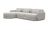Ecksofa Valencia L Form aus Samtstoff Kurz - Strukturstoff - hellgrau - Links Bild 5