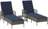 vidaXL Sonnenliege 3 pcs Grau und Marineblau 200 x 55 x 92 cm 365438 Bild 2
