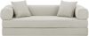 LVHOM Schlafsofa 2 Sitzer mit 2 Kissen, Bodensofa mit schlaffunktion, Klappsofa aus Cord, kein Aufbau erforderlich, Beige Bild 2