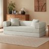 LVHOM Schlafsofa 2 Sitzer mit 2 Kissen, Bodensofa mit schlaffunktion, Klappsofa aus Cord, kein Aufbau erforderlich, Beige Bild 3