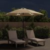 vidaXL Sonnenschirm mit LED-Leuchten und Stahlmast 300 cm Taupe 44512 Bild 2