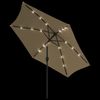 vidaXL Sonnenschirm mit LED-Leuchten und Stahlmast 300 cm Taupe 44512 Bild 4