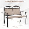 Wetterfeste Gartenbank für 2 Personen Outdoor Sitzbank bis 300 kg Belastbar Stoff Balkonbank Bild 2