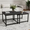 HawthyHome Couchtisch 2er-Set quadratischer Wohnzimmertisch aus Holz mit Metallgestell (2-St), moderner Beistelltisch für Wohnzimmer und Schlafzimmer, platzsparend Bild 1