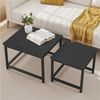 HawthyHome Couchtisch 2er-Set quadratischer Wohnzimmertisch aus Holz mit Metallgestell (2-St), moderner Beistelltisch für Wohnzimmer und Schlafzimmer, platzsparend Bild 4