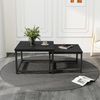 HawthyHome Couchtisch 2er-Set quadratischer Wohnzimmertisch aus Holz mit Metallgestell (2-St), moderner Beistelltisch für Wohnzimmer und Schlafzimmer, platzsparend Bild 3
