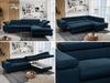 Mks Möbel 'Peter L-form' Ecksofa mit Bettfunktion, Bettkasten & einstellbaren Kopfstützen, Dunkelblau, Velours, mit Topper, rechts Bild 2