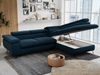 Mks Möbel 'Peter L-form' Ecksofa mit Bettfunktion, Bettkasten & einstellbaren Kopfstützen, Dunkelblau, Velours, mit Topper, rechts Bild 3