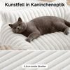 Elegear Tierbett weich Haustiersofa für Katzen & Hunde, abnehmbar/waschbar, Weiß, Kaninchenfellimitat & PP-Baumwolle, dauerhaft, 76*51*25 cm Bild 4